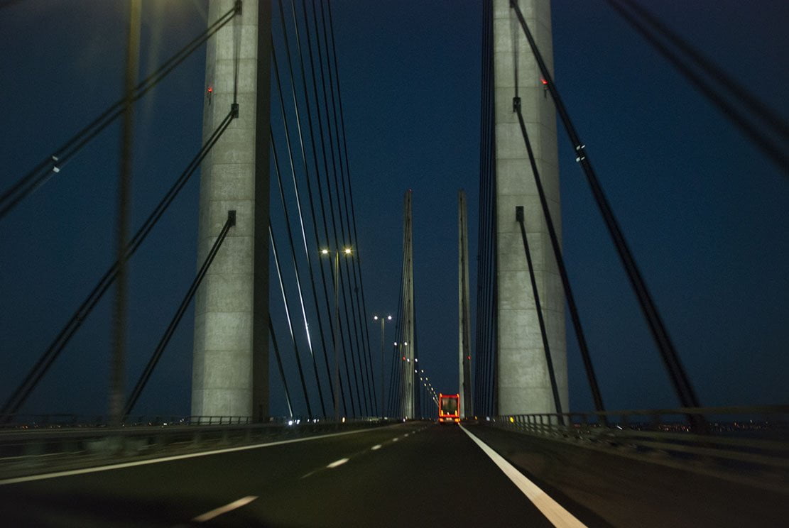 Øresund Bridge hanging bridge between Denmark and Sweden